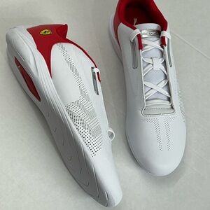 Ferrari White and Red Athletic Shoes